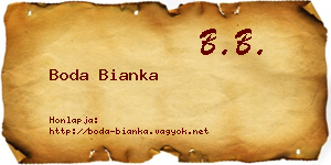 Boda Bianka névjegykártya