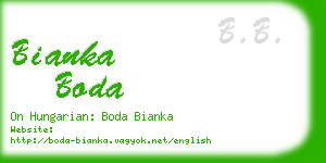 bianka boda business card